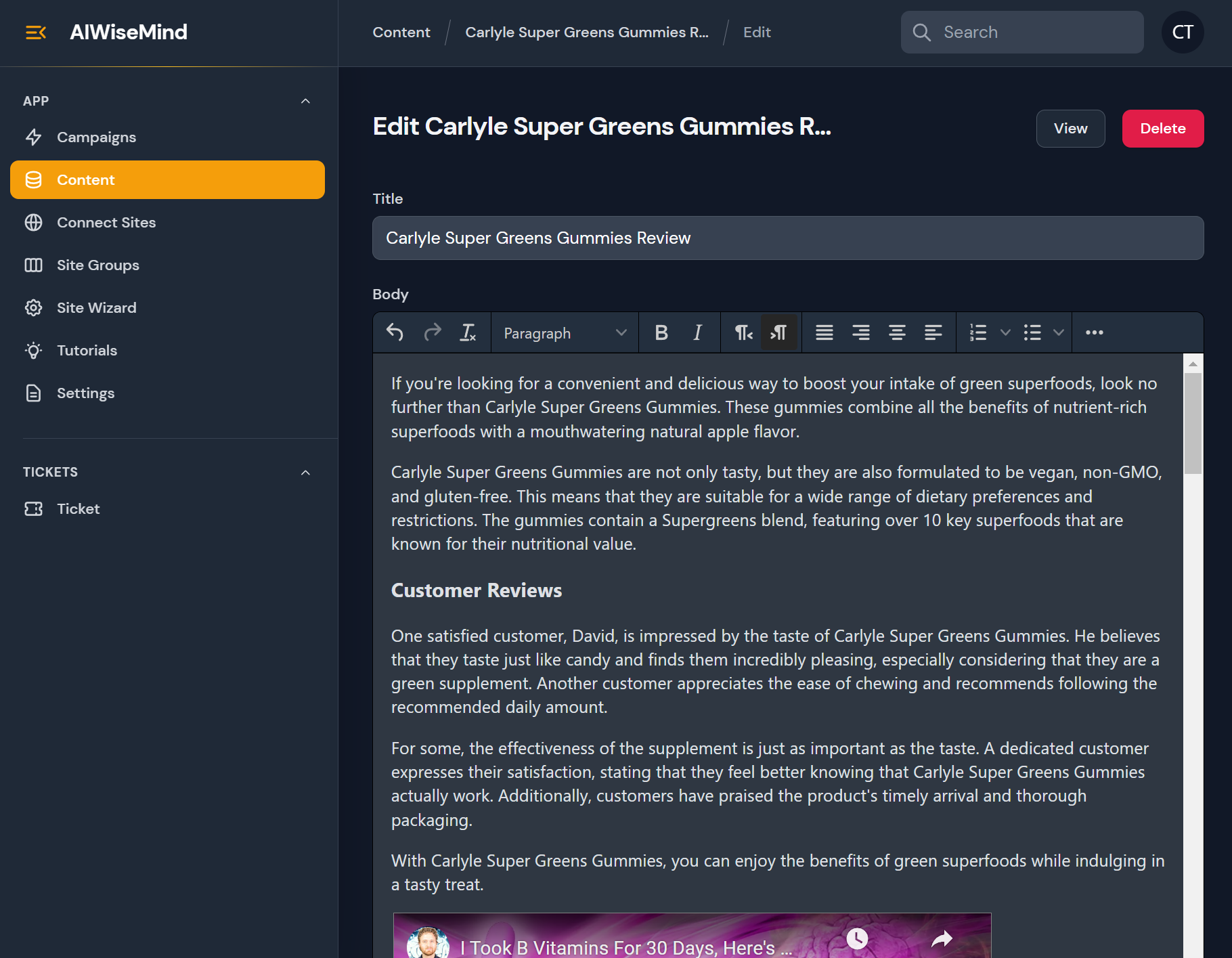 AI Wise Mind Post Scheduling Review